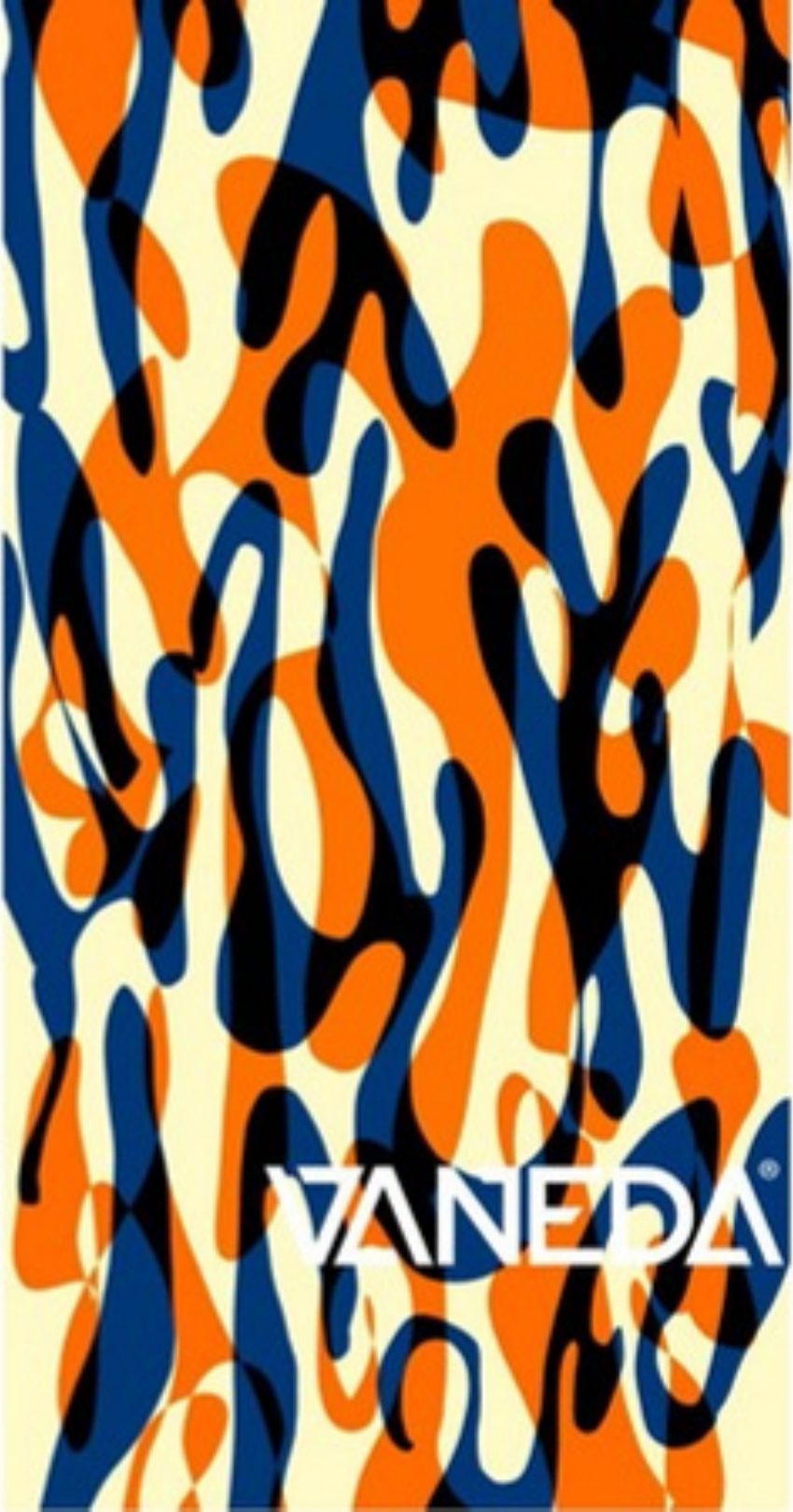 Vaneda orange and navy camouflage pattern